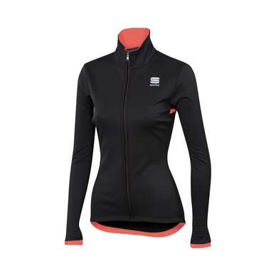 Fietsjack Sportful Women Luna Softshell Jacket Black Coral Fluo