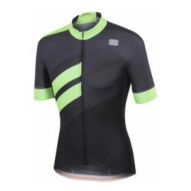 Fietsshirt Sportful Men Bodyfit Team Jersey Black Green Fluo