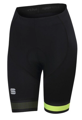 Fietsbroek Sportful Women Bodyfit Pro Short Black Yellow Fluo