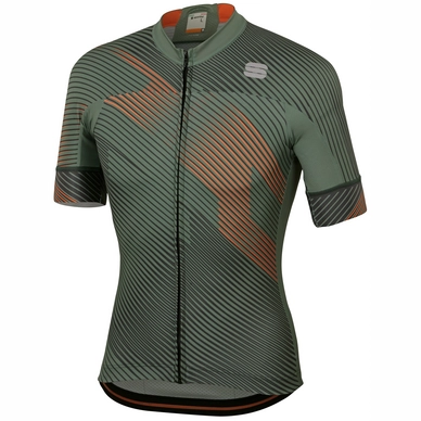 Fietsshirt Sportful Men Bodyfit Team 2.0 Faster Jersey Dry Green Orange Sdr