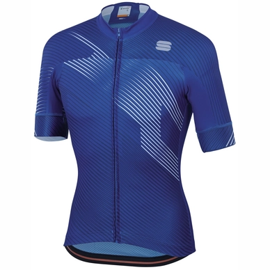 Fietsshirt Sportful Men Bodyfit Team 2.0 Faster Jersey Blue Cosmic White