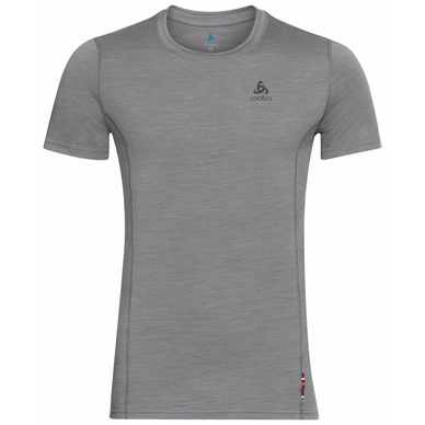 Maillot de Corps Odlo Men BL Top Crew Neck S/S Merino 130 Grey Melange