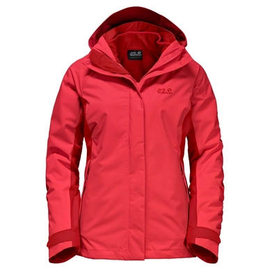 Skijacke Jack Wolfskin Iceland Voyage 3In1 Women Hibiscus Rot Damen