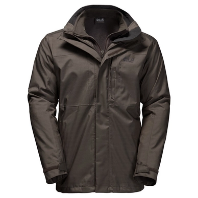 Ski-Jacke Jack Wolfskin Black Range 3 in 1 Olive-Braun Herren