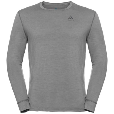 Unterhemd Odlo BL Top Crew Neck LS Merino 200 Grey Melange Grey Melange Herren