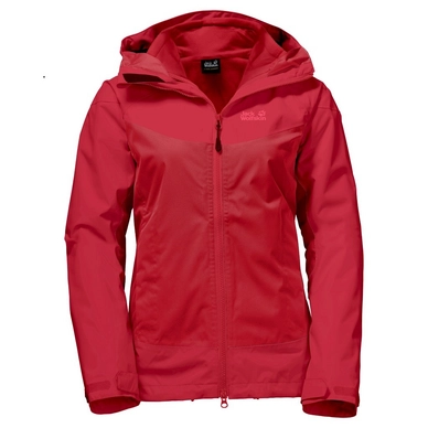 Winterjas Jack Wolfskin North Ridge 3In1 Hibiscus Red