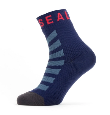 Fietssok Sealskinz Unisex Waterproof Warm Weather Ankle Length Hydrostop Navy Blue Grey Red