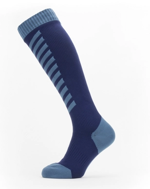 Fietssok Sealskinz Unisex Waterproof Cold Weather Knee Length Navy Blue Red