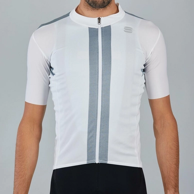 Fahrradshirt Sportful Strike Short Sleeve Jersey White Black Herren