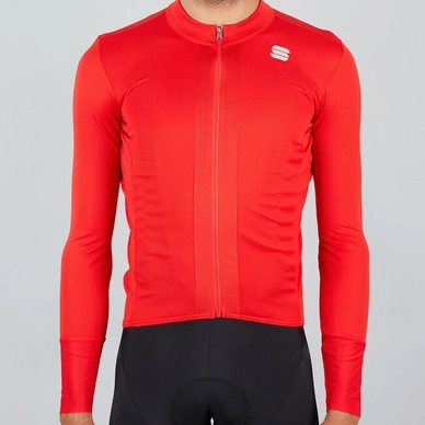 Fahrradshirt Sportful Strike Long Sleeve Jersey Red Black Herren