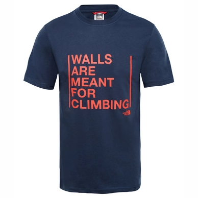 T-Shirt The North Face Mens Walls Are For Climbing Tee Urban Navy