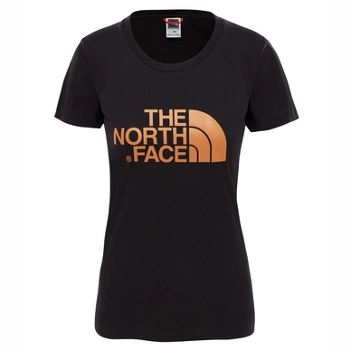T-Shirt The North Face S/S Easy Tee TNF Schwarz Copper Metallic Damen
