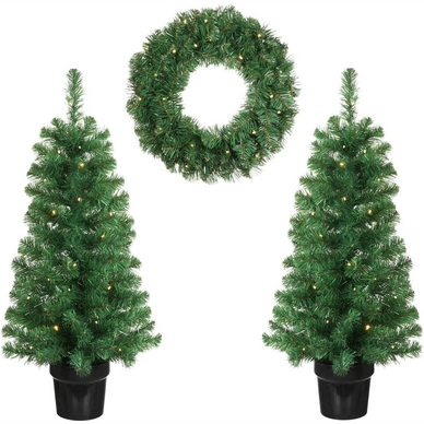 鍔 Protestant Toegeven Kunstkerstboom Black Box Trees Norton Set Green 90 cm LED-verlichting |  Stijlvol in Huis