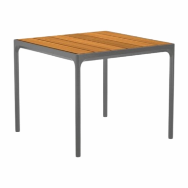 Tuintafel Houe Four Table Bamboo Dark Grey 90x90 cm
