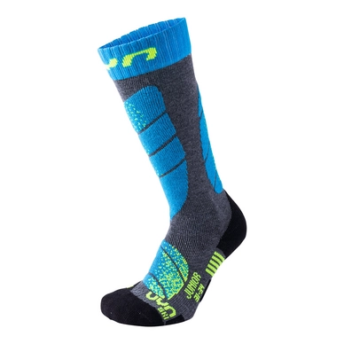 Skisok UYN Junior Medium Grey Melange Turquoise