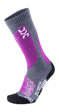 Skisok UYN Women All Mountain Medium Grey Melange Purple
