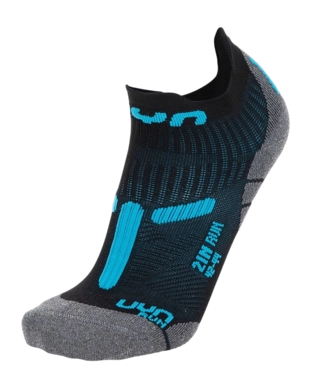 Sokken UYN Men Run 2In Black Turquoise