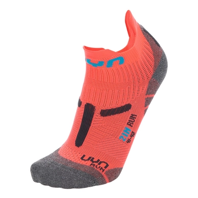 Chaussettes UYN Femme Run 2In Corail Fluo Anthracite