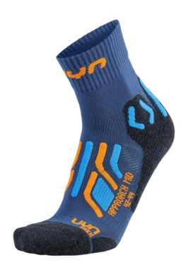 Chaussettes de Randonnée UYN Homme Trekking Approach Mid Bleu Orange Grey Melange