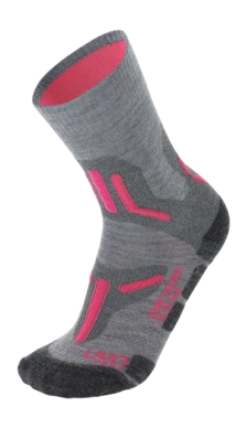 Hiking Socks UYN Women Trekking 2In Merino Mid Light Grey Pink