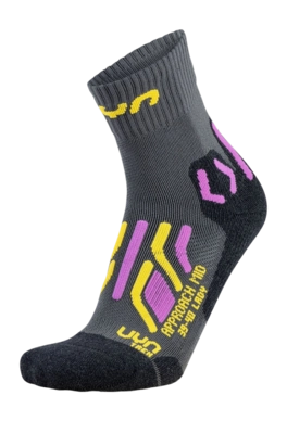 Hiking Socks UYN Women Trekking Approach Mid Grey Yellow