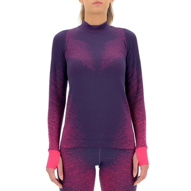 Laufshirt UYN Shirt Running Exceleration L/S Turtle Neck Damen Plum Pink Yarrow