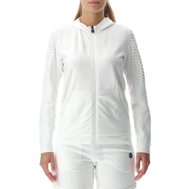 Vest UYN Women Run Fit OW Hooded Full Zip Lucent White