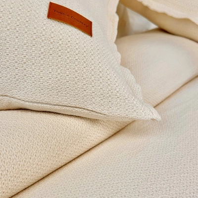 Housse de Coussin Décoratif Town&Country Utah Ecru (50 x 50 cm)