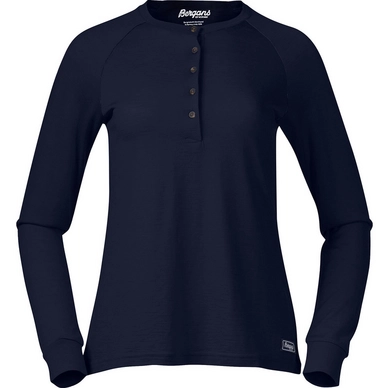 T-shirt Manches Longues Bergans Women Lysebu Wool Henley Bleu Marine