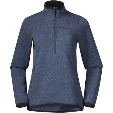 Jumper Bergans Women Kamphaug Knitted Half Zip Blue