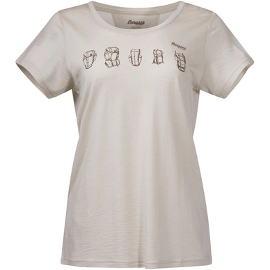 T-Shirt Bergans Women Backpack Wool Tee Chalk Sand/Forest Brown '23