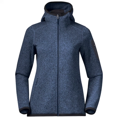 Vest Bergans Women Kamphaug Knitted Hoodie Orion Blue