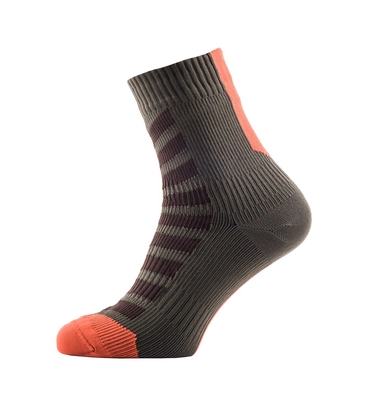 Fietssok Sealskinz Unisex MTB Ankle with Hydrostop DK Olive Mud Methyl orange