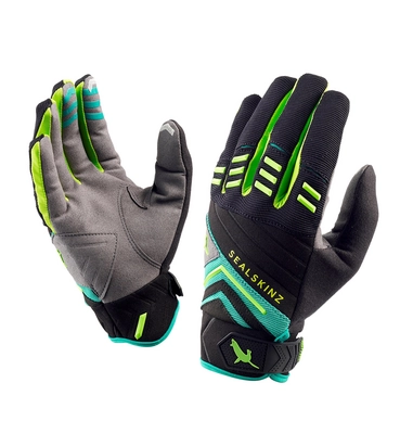 Fietshandschoen Sealskinz Unisex Dragon Eye Trail Black Leaf Green Lime