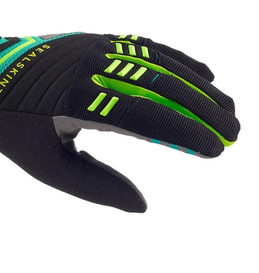 Fietshandschoen Sealskinz Unisex Dragon Eye Trail Black Leaf Green Lime