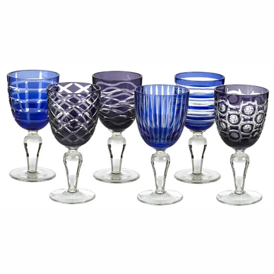 Wijnglas POLSPOTTEN Cobalt Mix (Set van 6)