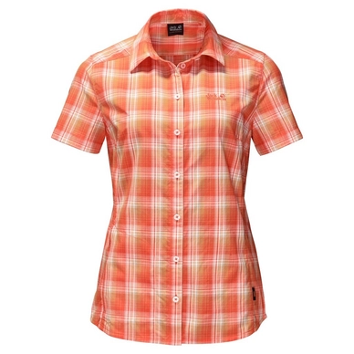 Chemise Jack Wolfskin Rock Chill Shirt Women Papaya Checks