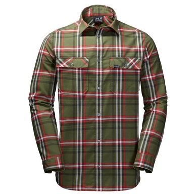 Shirt Jack Wolfskin Men Valley Woodland Green Checks