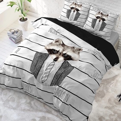 Dekbedovertrek Dreamhouse Business Raccoon White Katoen