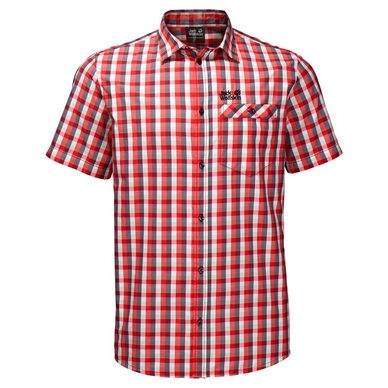 Chemise Jack Wolfskin Napo River Shirt Fiery Red Checks