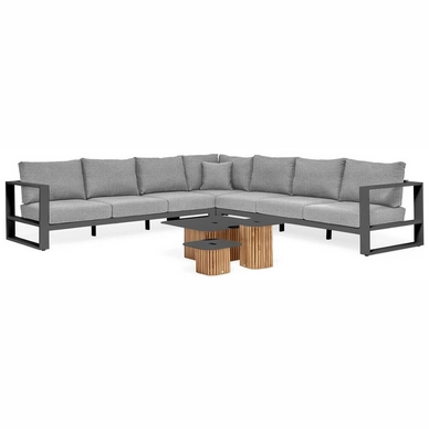 Loungeset Suns Savona Hoekopstelling Arm 2x3 Seater Matt Royal Grey / Light Anthracite (5-delig)