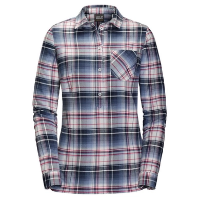Hemd Jack Wolfskin Grange Park Shirt Midnight Blue Checks Damen