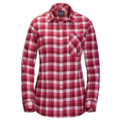 Shirt Jack Wolfskin Women Bow River Dark Red Checks