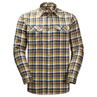 Shirt Jack Wolfskin Men Bow Valley Golden Amber Checks