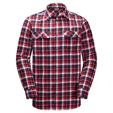 Shirt Jack Wolfskin Men Bow Valley Shirt Red Blue Checks
