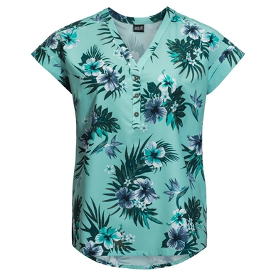 T-Shirt Jack Wolfskin Womens Victoria Tropical Aqua All Over