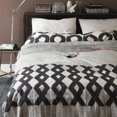 Dekbedovertrek Tinne+Mia Graphique Black/Silver Percal