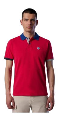 Polo North Sails Men SS Polo Graphic Barberry Red