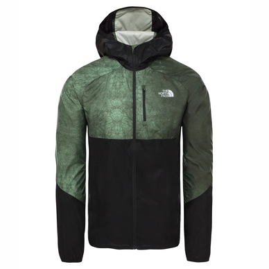 Jas The North Face Men Ambtion Wind Jacket Rosin Green Wash Print TNF Black