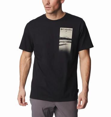 T -Shirt Columbia Men Explorers Canyon SS Tee Black Hazy Lak